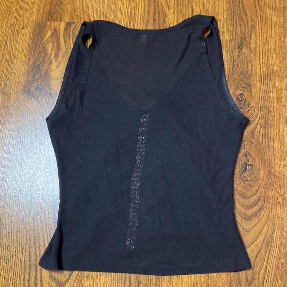 🌷 Bebe 🌷 Rhinestone Sheer Tank Top - Picture 4 of 5